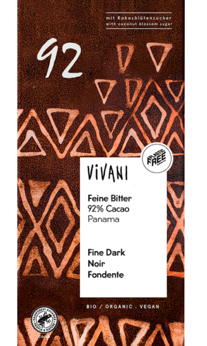 CZEKOLADA GORZKA 92 % BIO 80 g - VIVANI