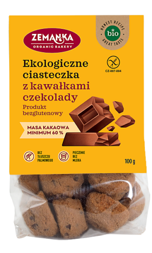 CIASTKA Z KAWAŁKAMI CZEKOLADY BEZGLUTENOWE BIO 100 g - ZEMANKA