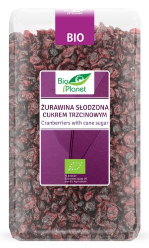 ŻURAWINA SŁODZONA CUKREM TRZCINOWYM BIO 1 kg - BIO PLANET