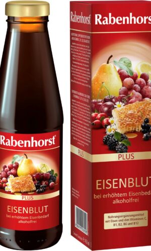NAPÓJ OWOCOWO - ZIOŁOWY Z ŻELAZEM I WITAMINAMI C, B1, B2, B6, B12 450 ml - RABENHORST