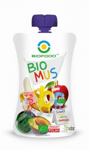 MUS ŚLIWKOWO - BANANOWO - JABŁKOWY BEZGLUTENOWY BIO 90 g - BIO FOOD