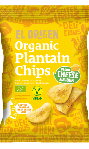 CHIPSY Z PLANTANA O SMAKU SERA WEGAŃSKIE BEZGLUTENOWE BIO 80 g - EL ORIGEN