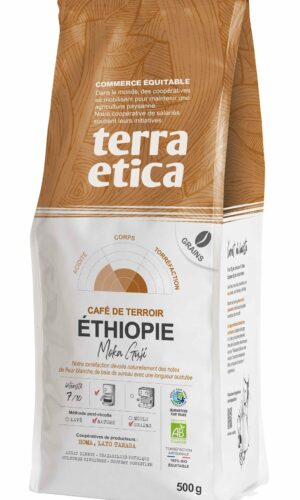 KAWA ZIARNISTA ARABICA 100 % MOKA GUJI ETIOPIA FAIR TRADE BIO 500 g - TERRA ETICA