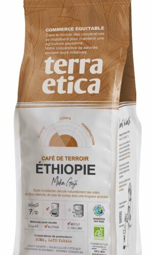 KAWA MIELONA ARABICA 100 % MOKA GUJI ETIOPIA FAIR TRADE BIO 250 g - TERRA ETICA