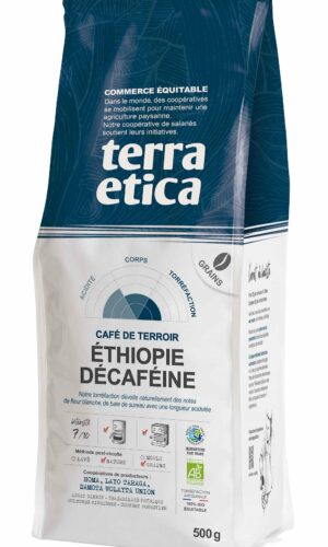KAWA ZIARNISTA BEZKOFEINOWA ARABICA 100 % ETIOPIA FAIR TRADE BIO 500 g - TERRA ETICA