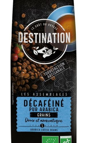 KAWA ZIARNISTA BEZKOFEINOWA ARABICA 100 % BIO 250 g - DESTINATION