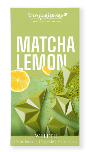 TABLICZKA KAKAOWA HERBATA MATCHA - CYTRYNA BEZGLUTENOWA BIO 60 g - BENJAMISSIMO