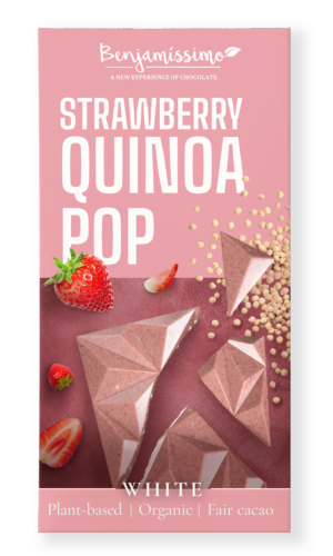 TABLICZKA KAKAOWA TRUSKAWKA - QUINOA BEZGLUTENOWA BIO 60 g - BENJAMISSIMO