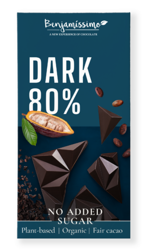 CZEKOLADA GORZKA 80 % BEZ DODATKU CUKRÓW BEZGLUTENOWA BIO 60 g - BENJAMISSIMO