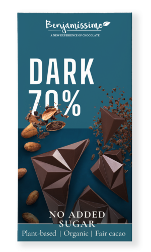 CZEKOLADA GORZKA 70 % BEZ DODATKU CUKRÓW BEZGLUTENOWA BIO 60 g - BENJAMISSIMO