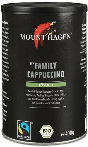 KAWA CAPPUCCINO FAMILY FAIR TRADE BIO 400 g - MOUNT HAGEN