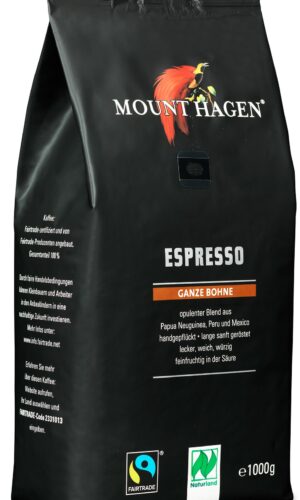 KAWA ZIARNISTA ARABICA 100 % ESPRESSO FAIR TRADE BIO 1 kg - MOUNT HAGEN