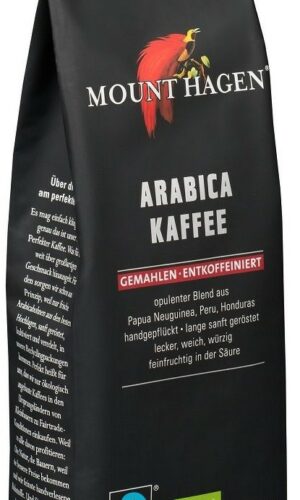 KAWA MIELONA BEZKOFEINOWA ARABICA 100 % FAIR TRADE BIO 250 g - MOUNT HAGEN