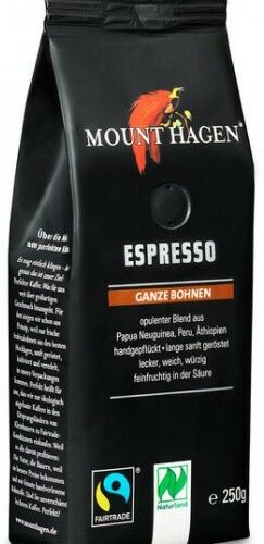 KAWA ZIARNISTA ARABICA 100 % ESPRESSO FAIR TRADE BIO 250 g - MOUNT HAGEN