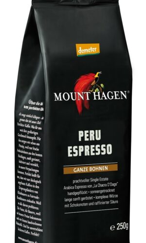KAWA ZIARNISTA ARABICA 100 % PERU ESPRESSO DEMETER BIO 250 g - MOUNT HAGEN