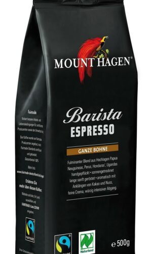KAWA ZIARNISTA ARABICA/ROBUSTA BARISTA ESPRESSO FAIR TRADE BIO 500 g - MOUNT HAGEN