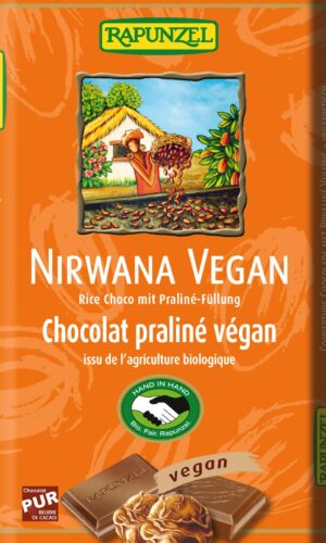 CZEKOLADA KUWERTURA Z NADZIENIEM PRALINOWYM NIRWANA BIO 100 g - RAPUNZEL
