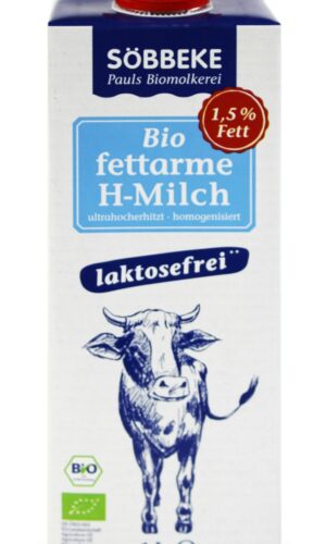MLEKO BEZ LAKTOZY (1,5 % TŁUSZCZU) BIO 1 L - SOBBEKE