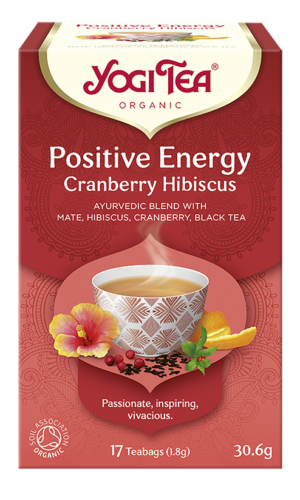 HERBATKA POZYTYWNA ENERGIA ŻURAWINA - HIBISKUS (POSITIVE ENERGY CRANBERRY HIBISCUS) BIO (17 x 1,8 g) 30,6 g - YOGI TEA