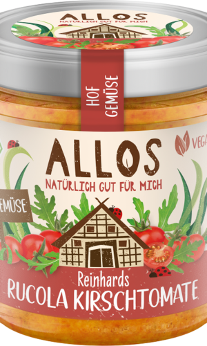PASTA WARZYWNA Z POMIDORAMI CHERRY I RUKOLĄ BEZGLUTENOWA BIO 135 g - ALLOS