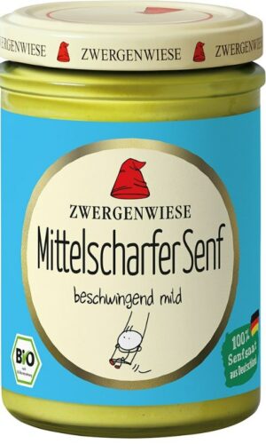 MUSZTARDA ŚREDNIO OSTRA BEZGLUTENOWA BIO 160 ml - ZWERGENWIESE