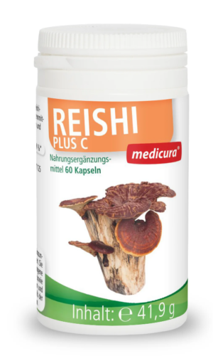 GRZYBY REISHI Z WITAMINĄ C 60 KAPSUŁEK - MEDICURA