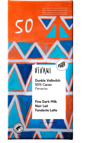 CZEKOLADA MLECZNA GORZKA 50 % KAKAO BIO 80 g - VIVANI