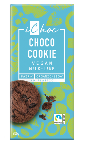 TABLICZKA KAKAOWA Z KAWAŁKAMI CIASTEK KAKAOWYCH FAIR TRADE BIO 80 g - ICHOC (VIVANI)