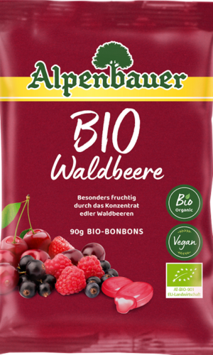 CUKIERKI Z NADZIENIEM O SMAKU OWOCÓW LEŚNYCH BIO 90 g - ALPENBAUER