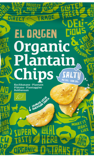 CHIPSY Z PLANTANA SOLONE BEZGLUTENOWE BIO 80 g - EL ORIGEN