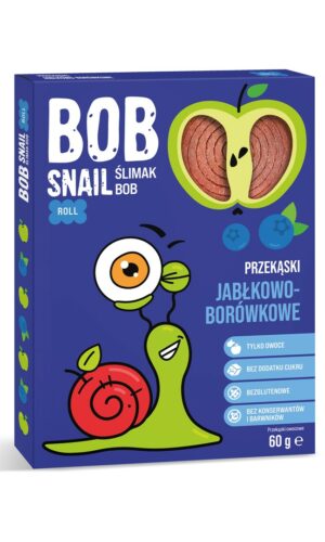 PRZEKĄSKA ROLL JABŁKO - BORÓWKA BEZ DODATKU CUKRÓW BEZGLUTENOWA 60 g - BOB SNAIL