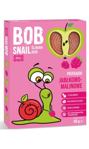 PRZEKĄSKA ROLL JABŁKO - MALINA BEZ DODATKU CUKRÓW BEZGLUTENOWA 60 g - BOB SNAIL