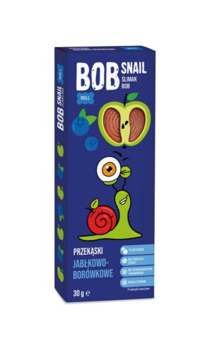 PRZEKĄSKA ROLL JABŁKO - BORÓWKA BEZ DODATKU CUKRÓW BEZGLUTENOWA 30 g - BOB SNAIL