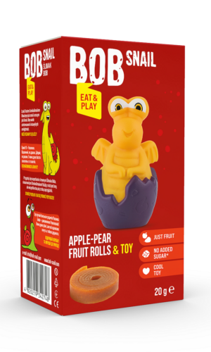 PRZEKĄSKA EAT & PLAY JABŁKO - GRUSZKA Z ZABAWKĄ BEZGLUTENOWA 20 g - BOB SNAIL