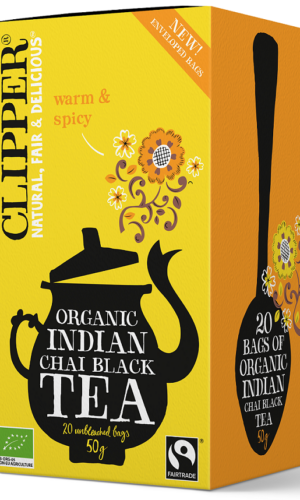 HERBATA CZARNA CHAI Z CYNAMONEM I GOŹDZIKAMI FAIR TRADE BIO (20 x 2,5 g) 50 g - CLIPPER