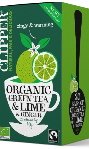 HERBATA ZIELONA Z LIMONKĄ I IMBIREM FAIR TRADE BIO (20 x 2 g) 40 g - CLIPPER