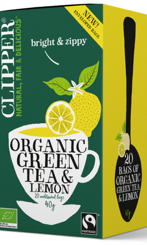 HERBATA ZIELONA Z CYTRYNĄ FAIR TRADE BIO (20 x 2 g) 40 g - CLIPPER