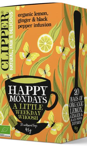 HERBATKA CYTRYNOWA Z IMBIREM I CZARNYM PIEPRZEM (HAPPY MONDAYS) BIO (20 x 2,25 g) 45 g - CLIPPER
