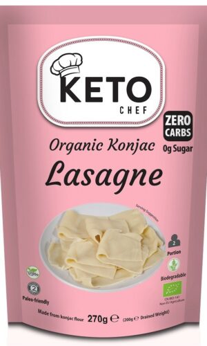 MAKARON (KONJAC) LASAGNE BEZGLUTENOWY BIO 270 g (200 g) - KETO CHEF (BETTER THAN FOODS)
