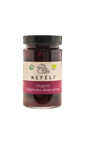 OLIWKI CZARNE KALAMATA Z PESTKĄ W ZALEWIE BIO 300 g (170 g) - NEFELI