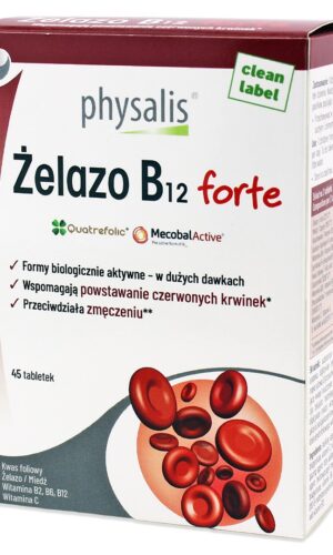 ŻELAZO + WITAMINA B12 FORTE 45 TABLETEK - PHYSALIS