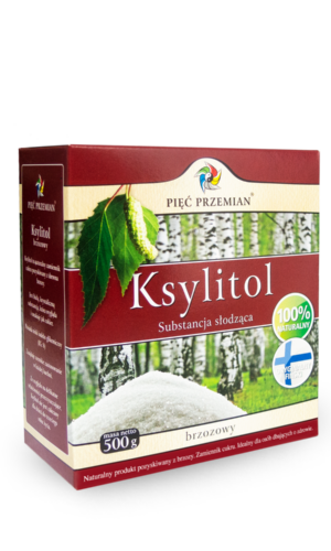 KSYLITOL 500 g (PUDEŁKO PAPIEROWE) - PIĘĆ PRZEMIAN (FINLANDIA)