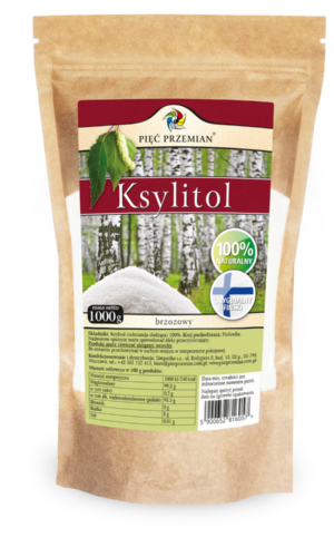 KSYLITOL 1 kg (TOREBKA PAPIEROWA) - PIĘĆ PRZEMIAN (FINLANDIA)