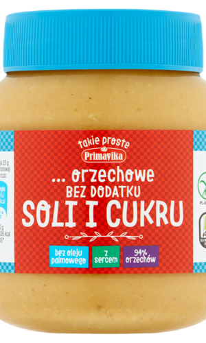 KREM Z PRAŻONYCH ORZESZKÓW ZIEMNYCH BEZ DODATKU SOLI I CUKRU BEZGLUTENOWY 350 g - PRIMAVIKA