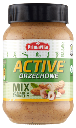 KREM ORZECHOWY CRUNCHY ACTIVE BEZGLUTENOWY 470 g - PRIMAVIKA
