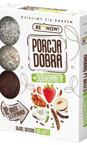 KULKI OWOCOWO - ORZECHOWE BEZ DODATKU CUKRÓW (12 x 12 g) 144 g - PORCJA DOBRA