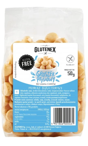 GROSZEK PTYSIOWY BEZ DODATKU CUKRÓW BEZGLUTENOWY 50 g - GLUTENEX