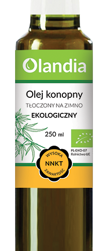 OLEJ KONOPNY TŁOCZONY NA ZIMNO BIO 250 ml - OLANDIA