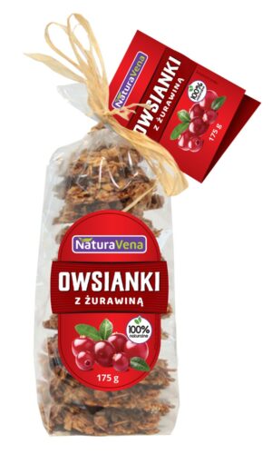 CIASTKA OWSIANKI Z ŻURAWINĄ 175 g - NATURAVENA