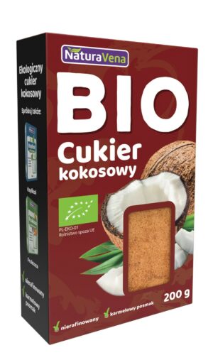 CUKIER KOKOSOWY BIO 200 g - NATURAVENA